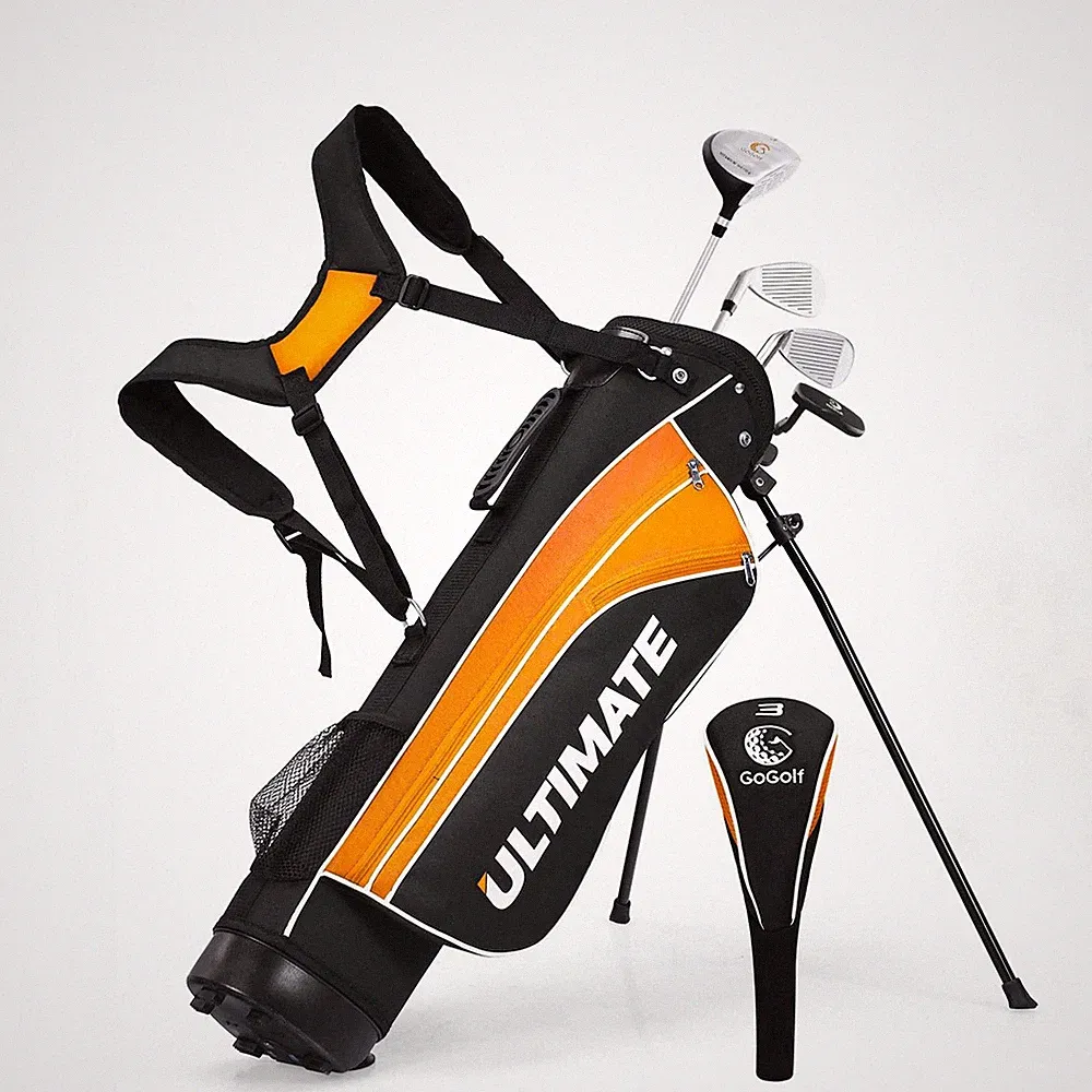 Junior Golf Clubs Set, Youth Golf Clubs w/Golf Stand Bag, 3# Fairway Wood, 7# &
