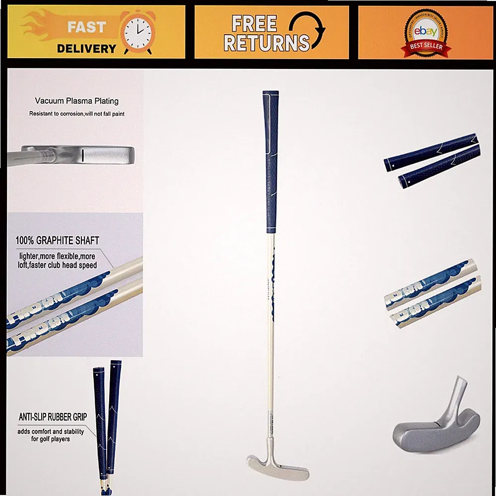Junior Golf Putter for Kids - Graphite, Left/Right Handed, 3 Sizes (Ages 3-12)