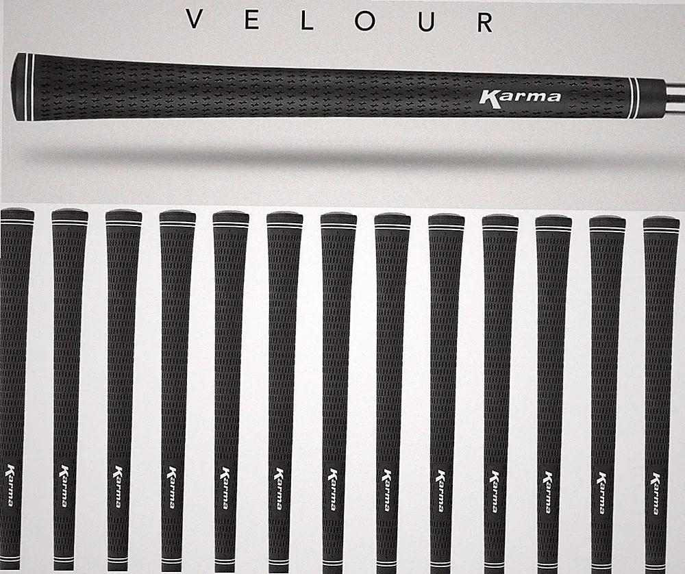 Karma Velour Black Standard Size .600 Round Golf Club Grips 51g 13 Count Lot NEW