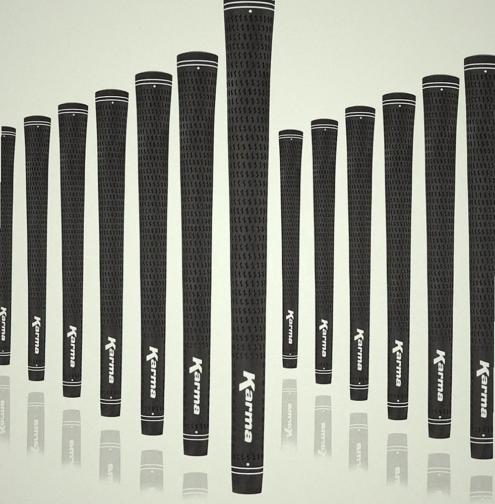 Karma Velour Ribbed Golf Club Grips for Men, Standard Size Black 13 Piece Set fo
