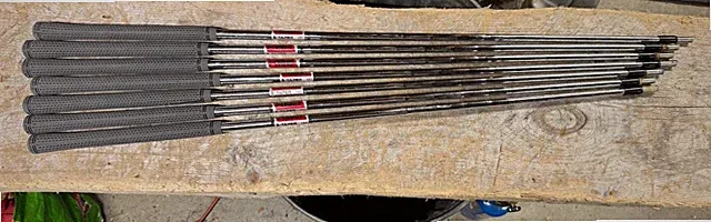 KBS $ Taper x stiff iron shafts 4 Thru PW Brand New Lamkin Grips Excellent Cond