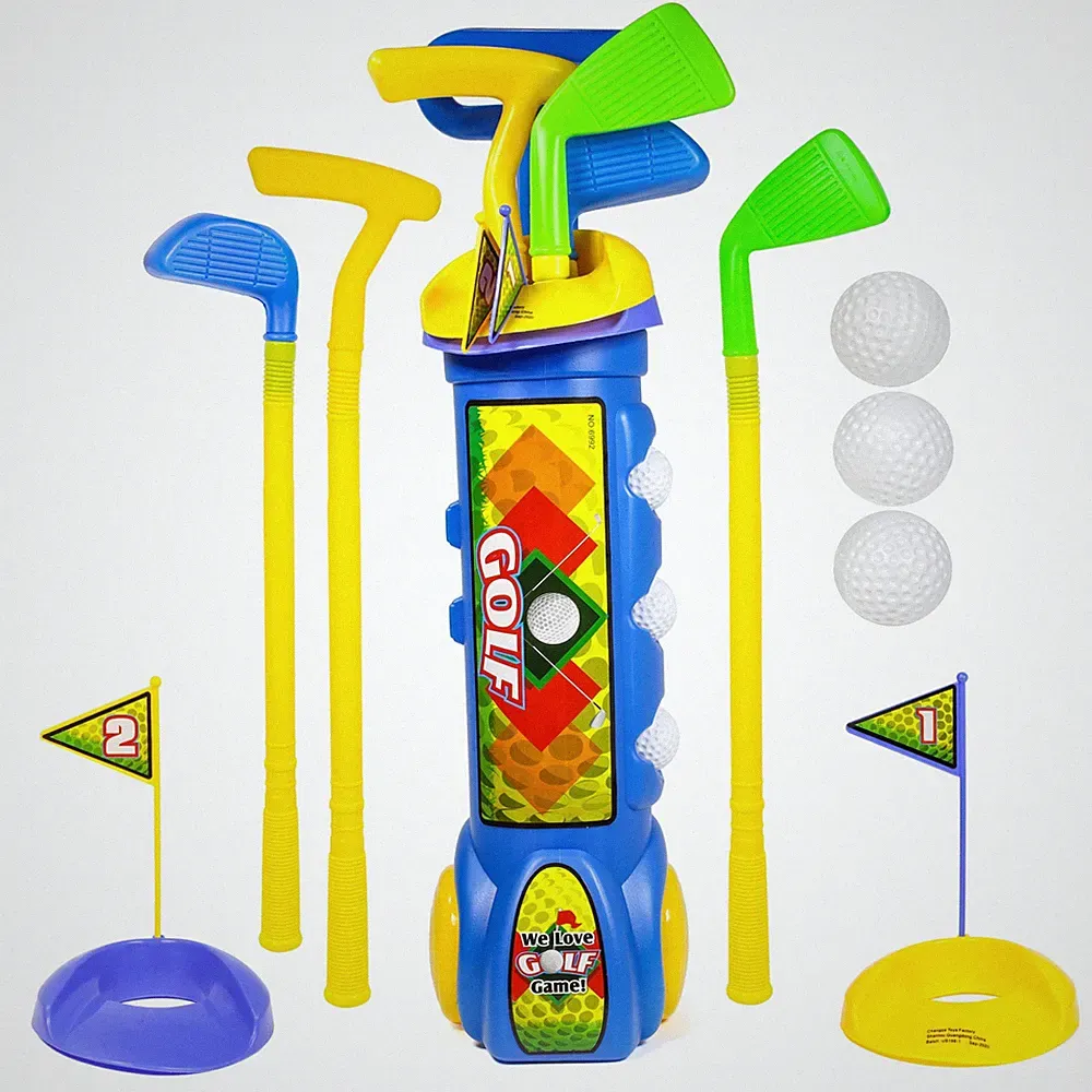 Kidplokio Toddler Indoor Outdoor Toy Golf Caddy Set Kids Golf Ages 3 to 8 - Blue