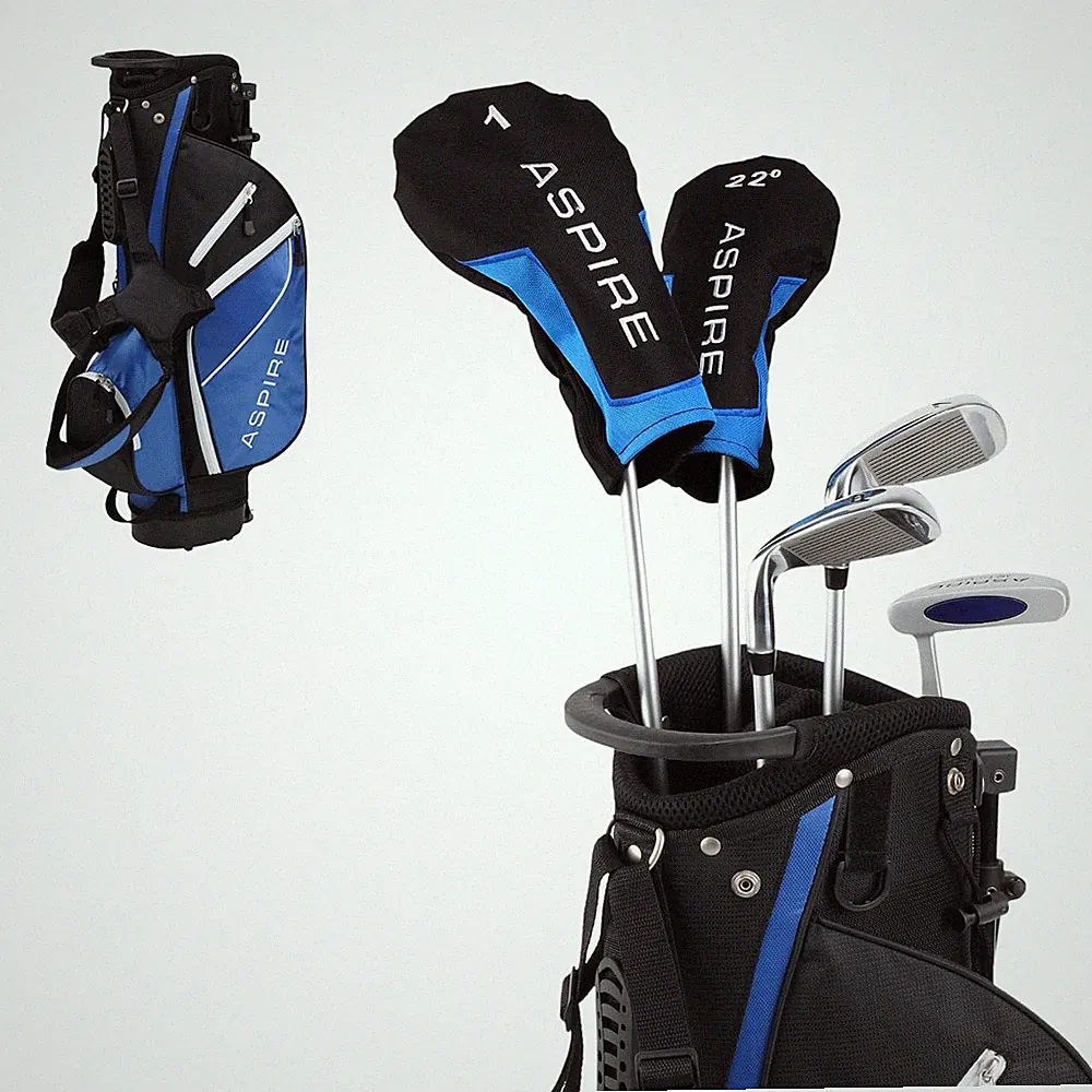 Kids Blue Complete Golf Club Set Junior Golf Clubs for Ages 9-10