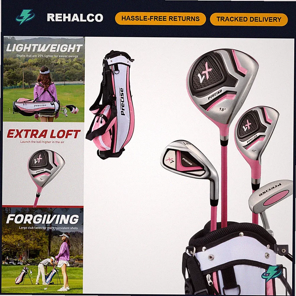 Kids Complete Golf Club Set - Precise X7, Lightweight, Durable, Beginner Friendl