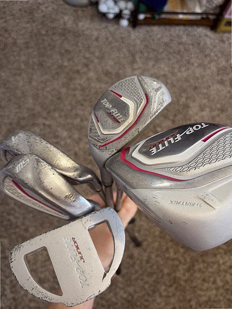KIds Girls Top Flite JUNIOR GOLF SET PINK Driver Hybrid 7iron SW Putter
