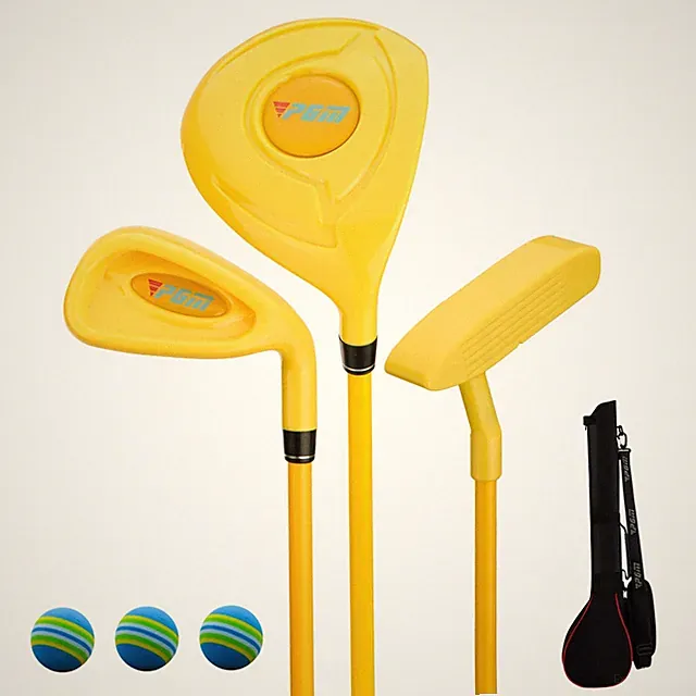 Kids Golf Club Set 3 Pieces Wood Iron Putter Blue JRTG011-6 Childrens Real Balls