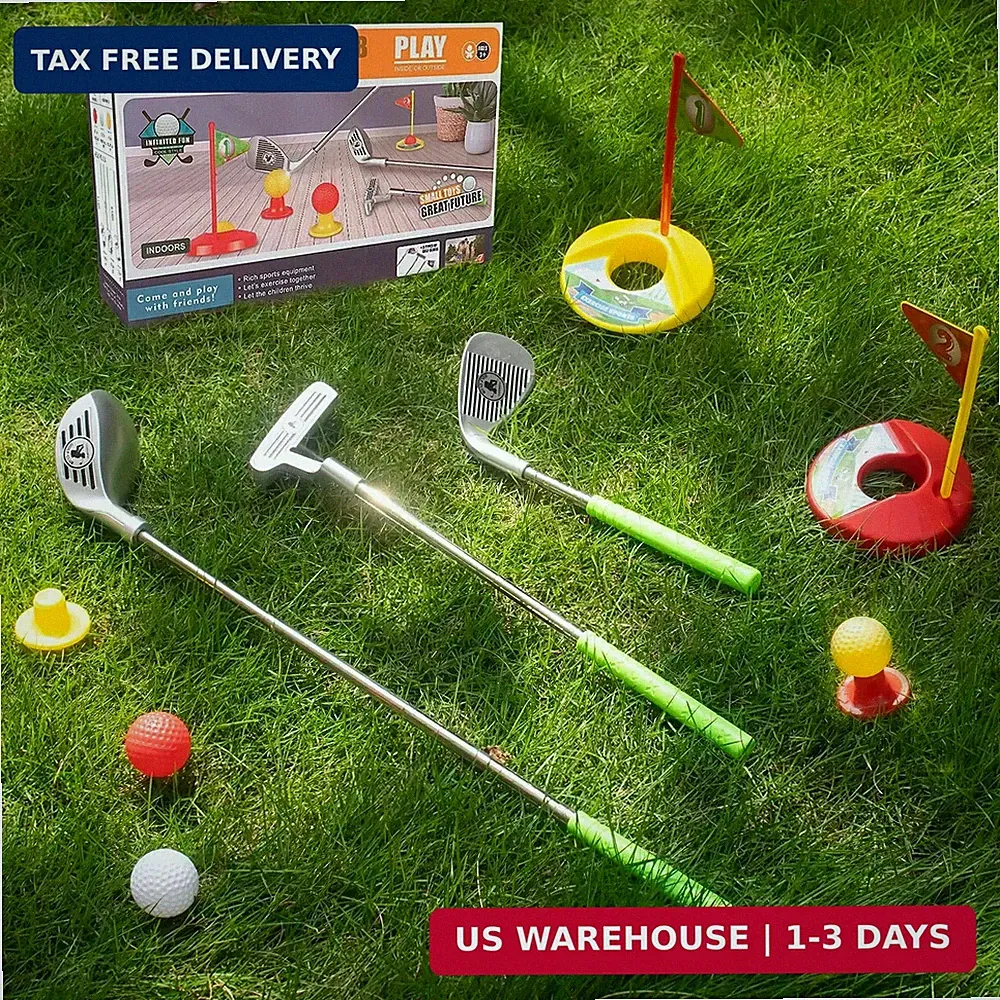 Kids Golf Club Set for 3-8 Old Adjustable Indoor/Outdoor Golf Club Plastic Gift