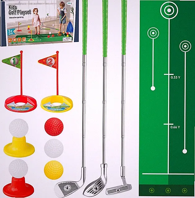 Kids Golf Clubs for 3 4 5 Years Old, Retractable Toddler Golf Set with Putting M