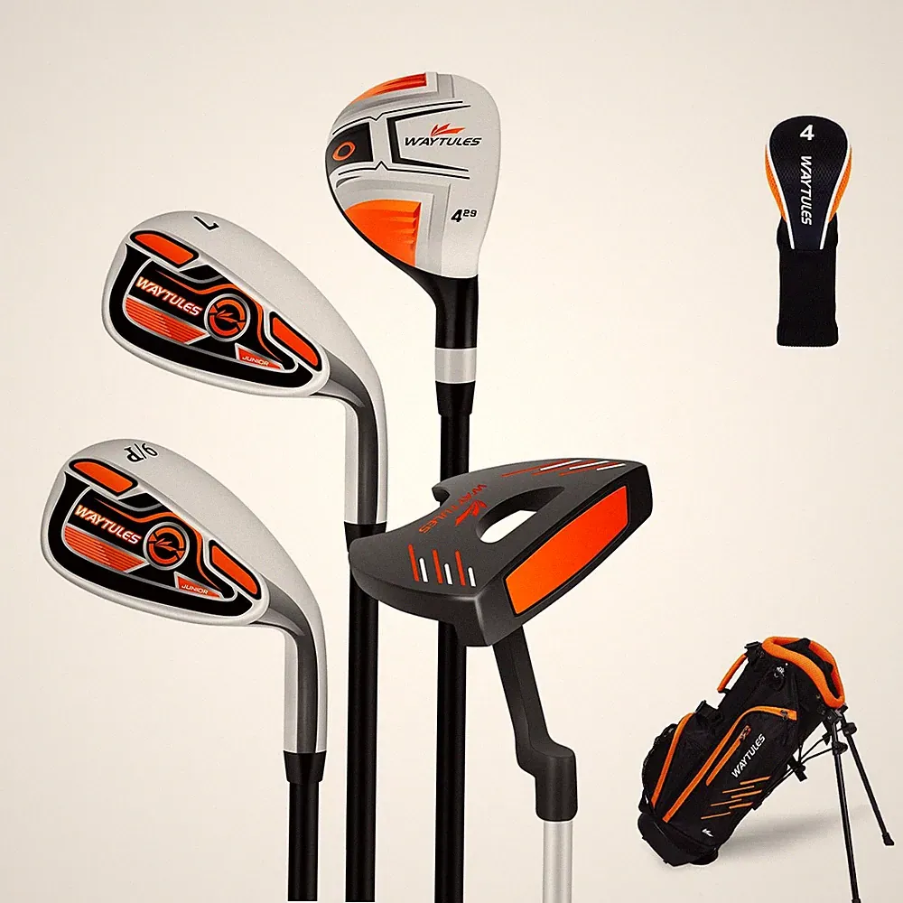 Kids Golf Clubs Set 6 Pieces for Boys & 35–43 in | Ages 3–5 | 4 Clubs, Orange