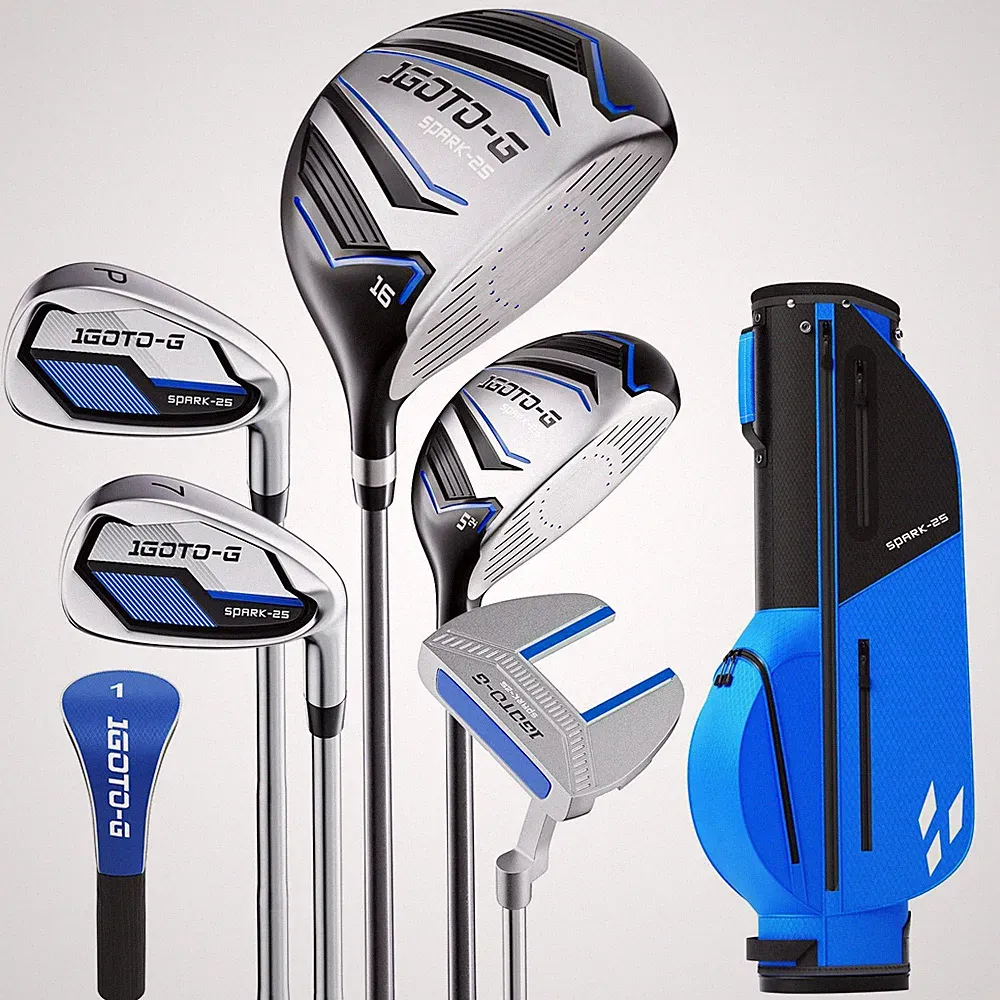 Kids Golf Clubs Set 7 Pieces Junior Ages 9-12 Right Hand Blue 1GoTo-G 12-14 Boys