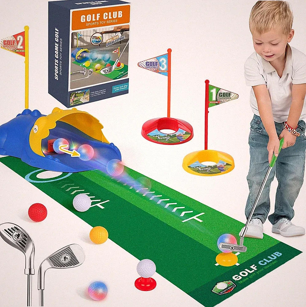 Kids Golf Clubs Set Toy for Toddler Ages 3 4 5 6 Light up Balls