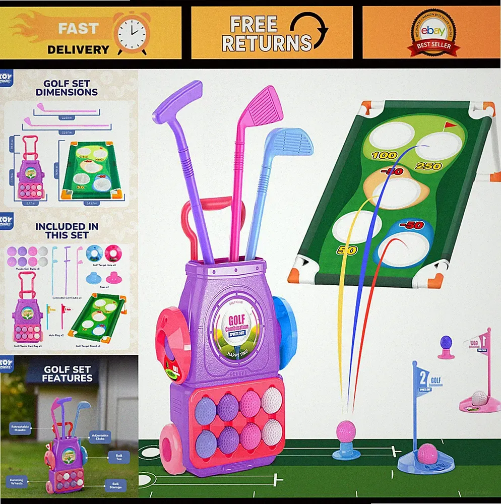 Kids Golf Set for Ages 3-5, Toddler Golf Clubs, Beginner Golf Equipment, Fun Out