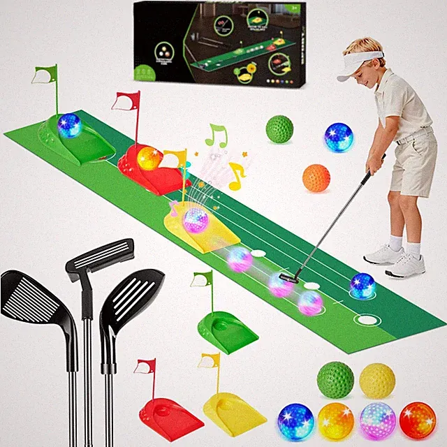 Kids Golf Set – Upgraded Musical Version with Light-Up Glow Balls, Adjustable...