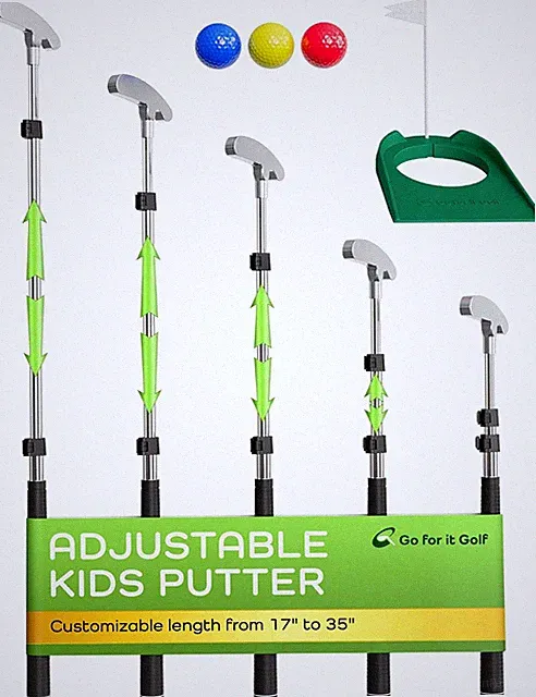 Kids Putter with Extendable Shaft - Adjustable Size for Junior Golfers - Right H