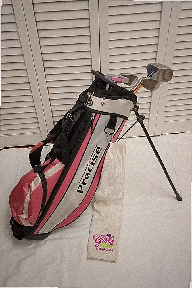 Kids RH Precise X7 Junior Golf Clubs & Bag Pink Starter Set for Youth Age 6-8