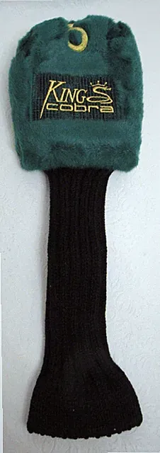 King Cobra Golf Club Head Cover 5 Sock Fairway Driver Green Plush Vintage