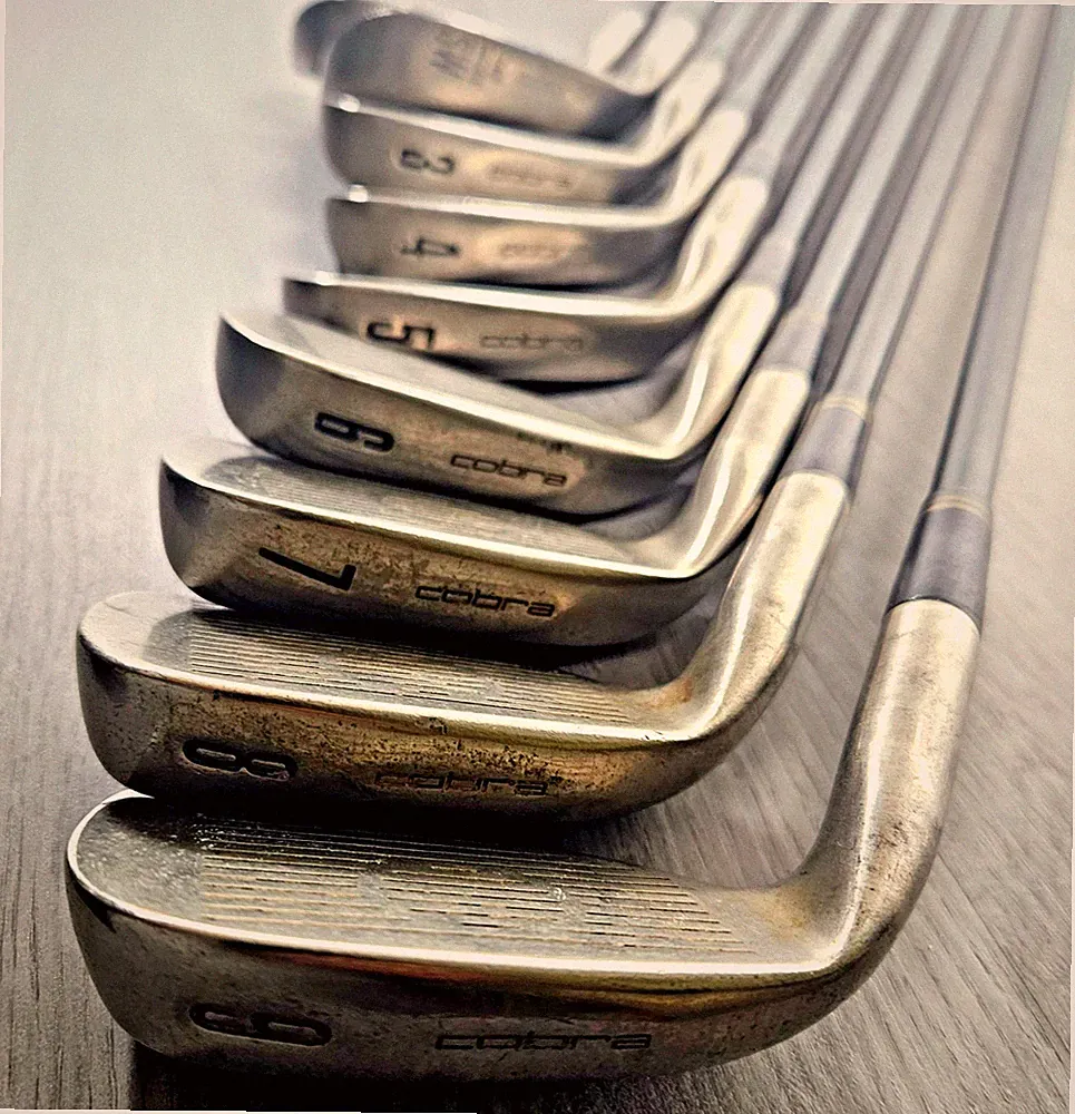 King Cobra Iron Set 4,5,6,7,8,9,SW-PW Senior Flex Graphite Good Condition RH