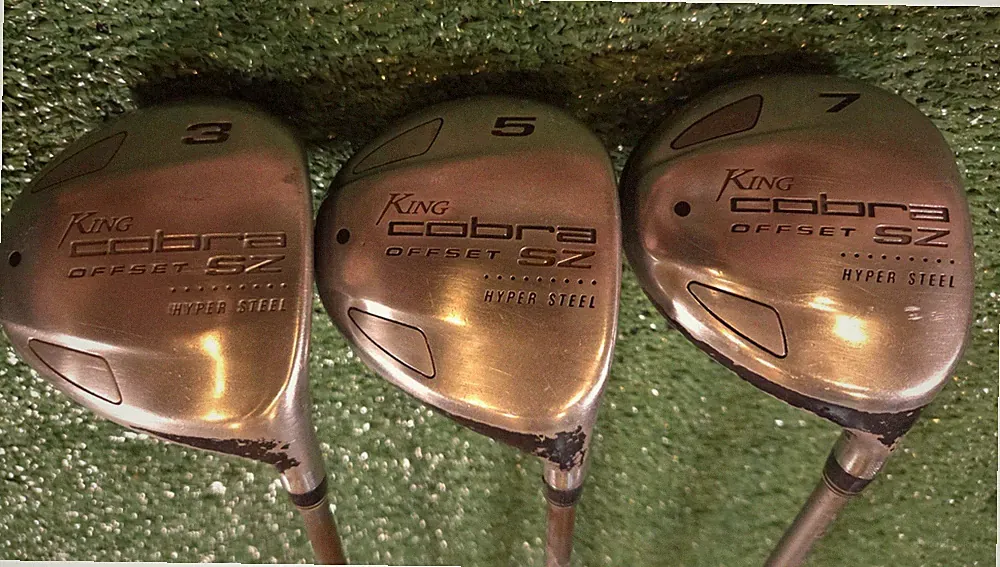 King Cobra Offset SZ Fairway Wood Set 3, 5, 7 NEW GRIPS Lite Flex Seniors Ladies