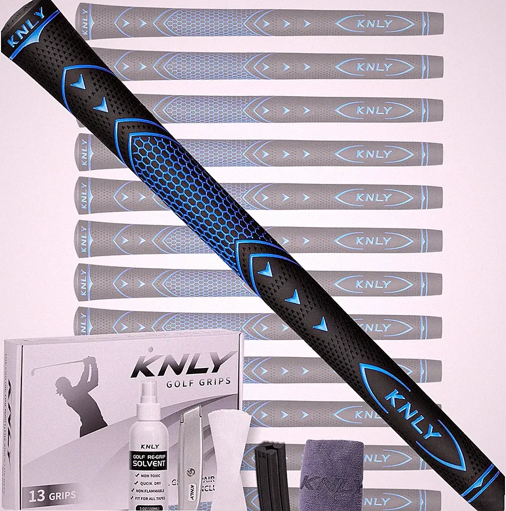 KNLY Golf Grips Set of 13 - High Traction and High Feedback Rubber Golf Club Gri