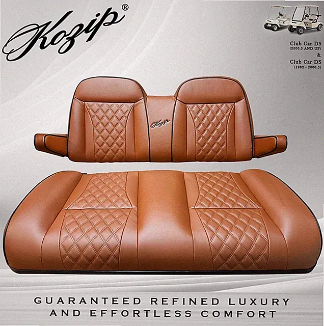 'KOZIP' CLUB CAR DS GOLF CART FRONT SEAT/BACKREST CUSHION SET (BROWN/COFFEE)