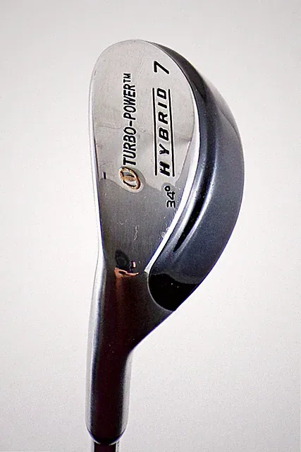 L/H Men's Turbo Power #7-34° Hybrid Golf Club, Steel Shaft, Regular Flex, 37.25"