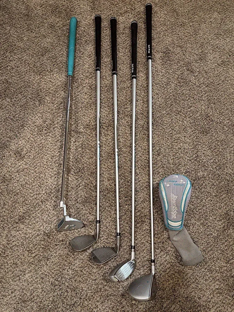 Lady Edge Tour Edge Woods Irons & Putter 5 Golf Clubs 3 & 6 Wood, PW SW Putter