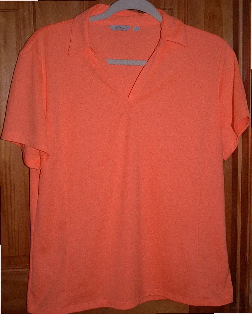Lady Hagen Hydro-Dri Golf Top Stretch Polo Shirt Athletic Orange Polyester Sz L