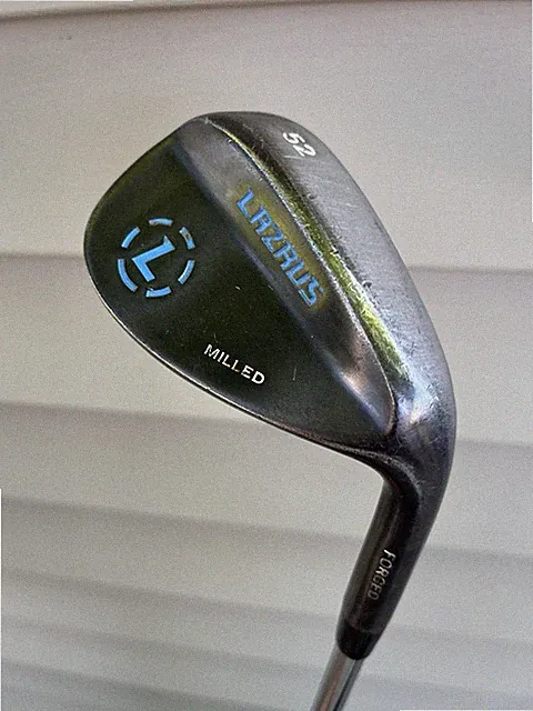 Lazrus Forged Milled 52 Degree Wedge - Black - Unmarked Steel - Good Grip -35.5"