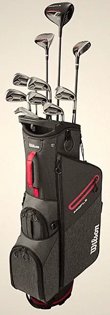 Left Hand Wilson Profile Red with Stand Bag Complete Set Club Set Graphite New