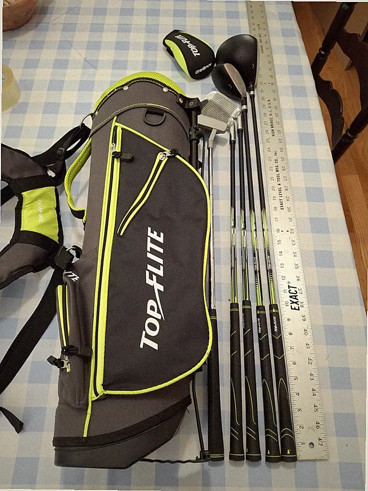 LEFT HAND YOUTH Top Flite Junior Golf Clubs & Stand Bag 5 Clubs Ages 4-7