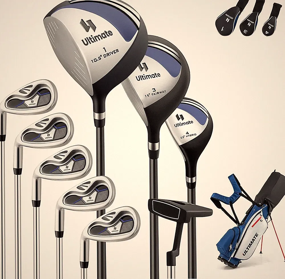 Left Handed Golf Clubs for Men 10pcs Men's Complete Golf Club Set Includes