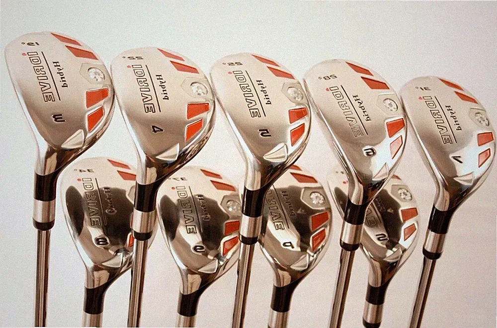 LEFT HANDED SENIOR HYBRIDS 3 - PW FREE SW COMPLETE SET JUMBO GOLF GRIPS GRAPHITE