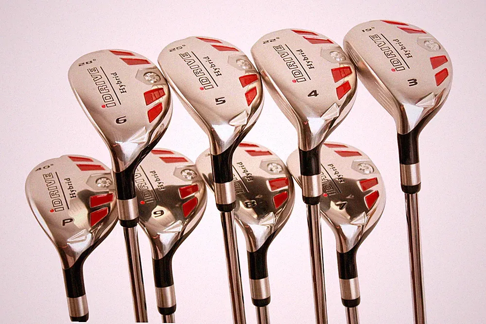 Left Handed Senior Men's iDrive Hybrids Full Set (3-PW) "A" Flex, Rescue Clubs