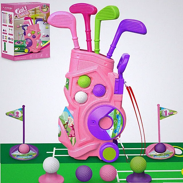 Letapapa Toddler Golf Set with Putting Mat, 4 Clubs, 8 Balls, 2 Practice Hole...