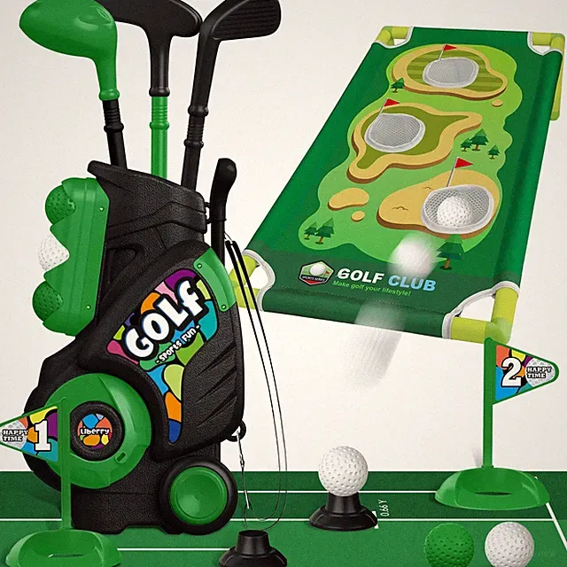 Liberry Toddler Golf Clubs Set Toy for Boys Girls 1 2 3 4 Years Medium, Black