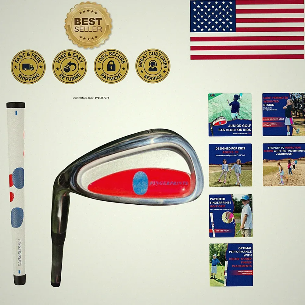 Lightweight Left-Handed Junior Golf Club for Children - Size Adjustable 45 to 52
