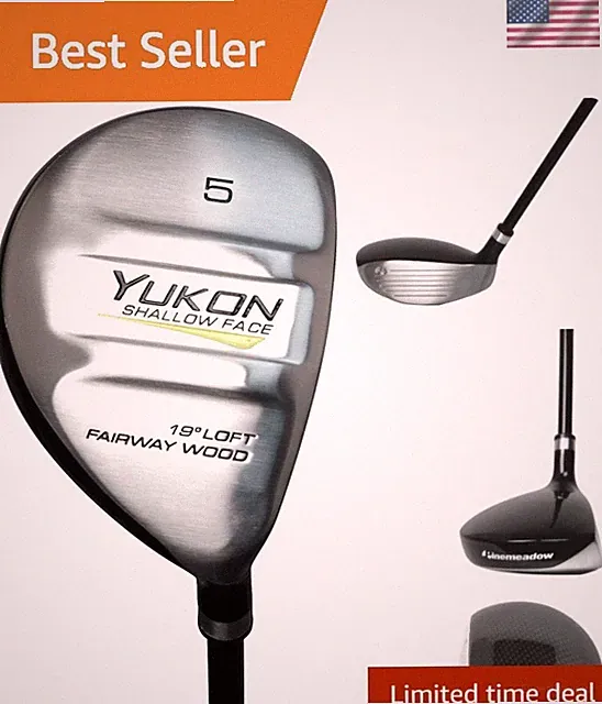 Lightweight Pinemeadow Yukon 5+ Wood Club - 19° Loft, Regular Flex, Right Hand