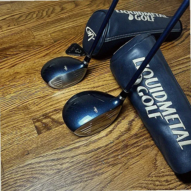 Liquidmetal Golf Woods Set/Driver & 3-wood/Head Covers/New Grips/Firm Shaft/RH