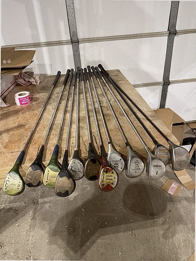 Lot 12 Vintage Golf Woods Drivers Fairway Woods Wilson Persimmon Metal Wood