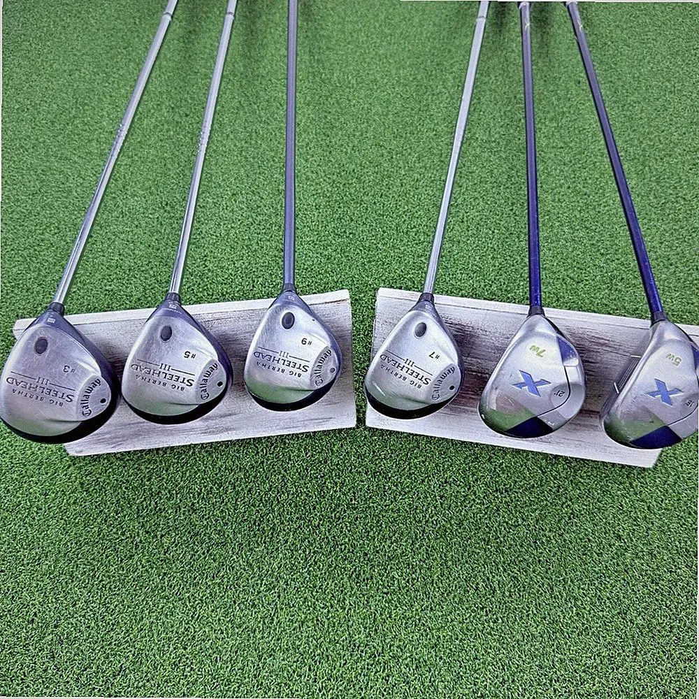 Lot 6 Callaway Golf Clubs Fairway-Wood, Hybrid Graphite Shafts - Fair Condition