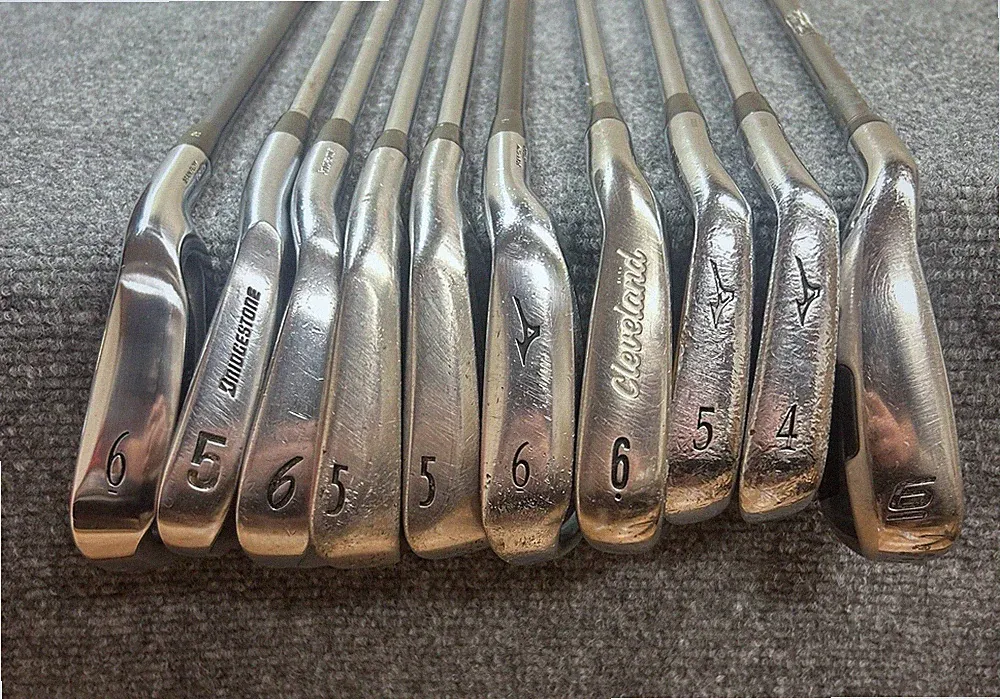 Lot Of 10 Assorted Golf Clubs Irons Right Hand Irons Mizuno, Titleist, Cobra