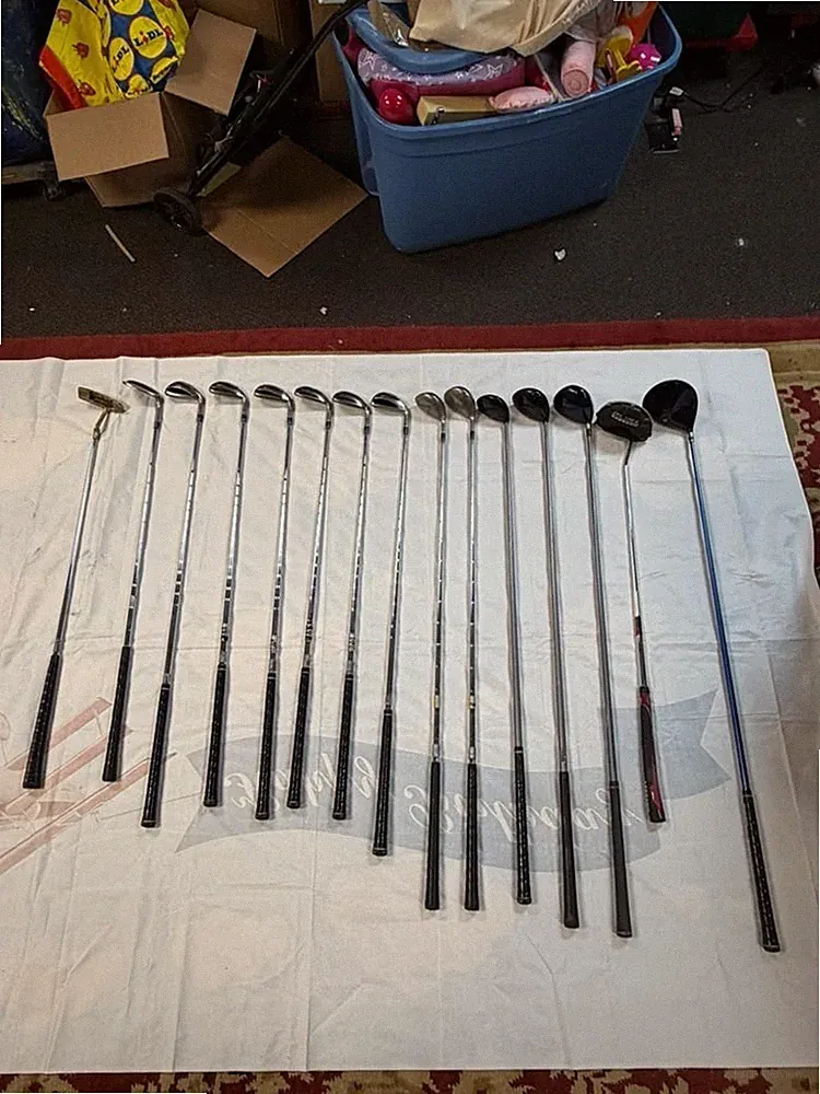 Lot Of 15 Golf Clubs Sticks With Bag All Mix, Callaway & Adams Golf other Brands