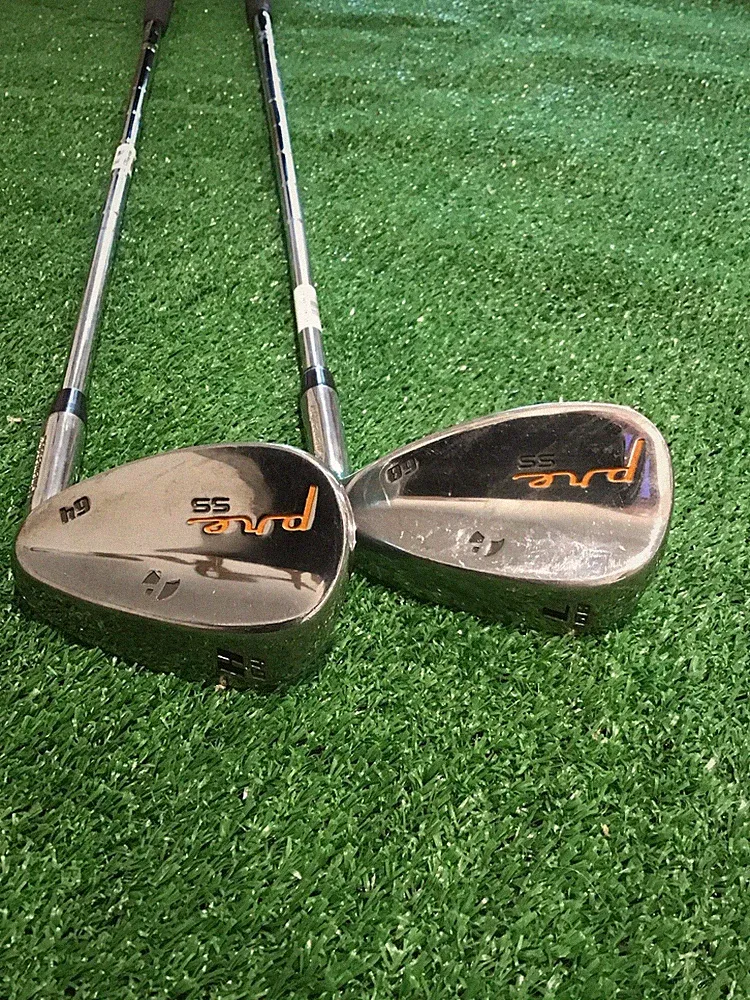 Lot of 2 Pinemeadow Pre SS 64* & 60* High & Lob Wedge Steel Shaft RH Golf Club