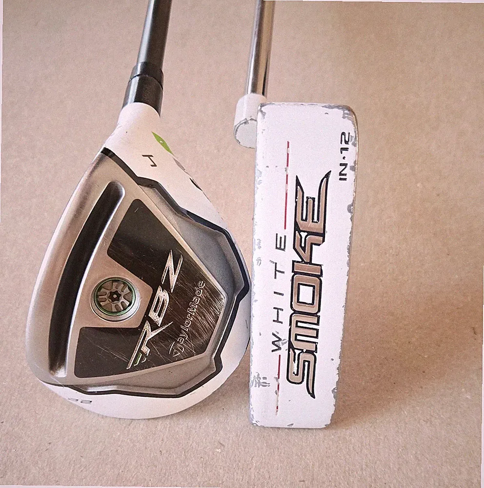 Lot of 2 TaylorMade Golf Clubs – RBZ 4 Hybrid 22° 40" + White Smoke IN-12 Putter