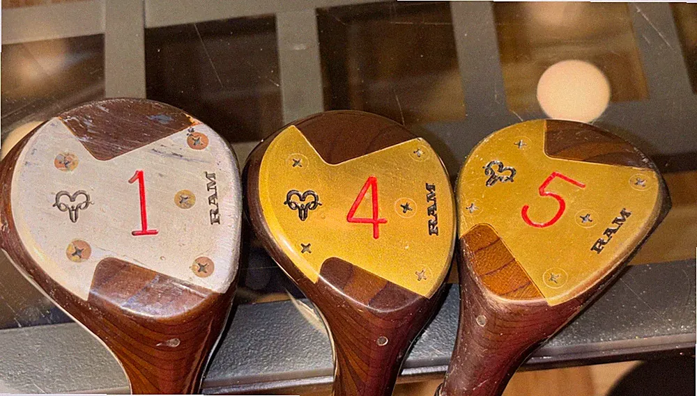 LOT OF 3 RAM WOOD GOLF CLUBS 1,4,5