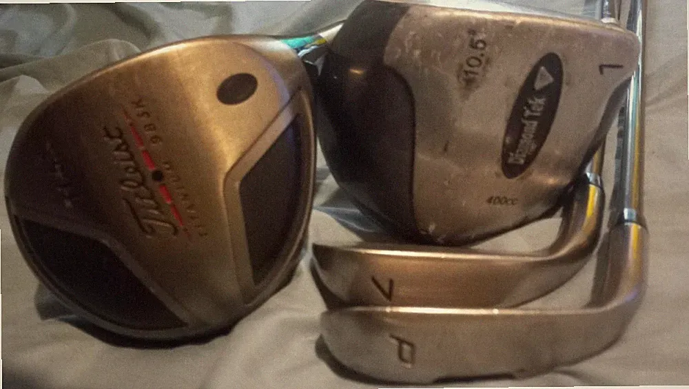 LOT of 4 Golf Clubs, Drivers, Irons Titleist, King Cobra, Diamond Tek