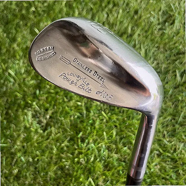 Louisville PowerBilt H&B Custom Stainless Steel #99 Sand Wedge Leather Grip