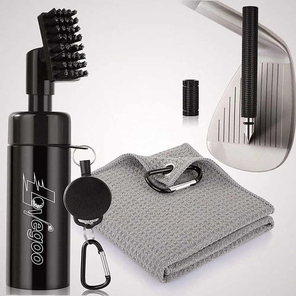 Lovegoo Golf Club Cleaner 3-in-1 Cleaning Kit Includes Black