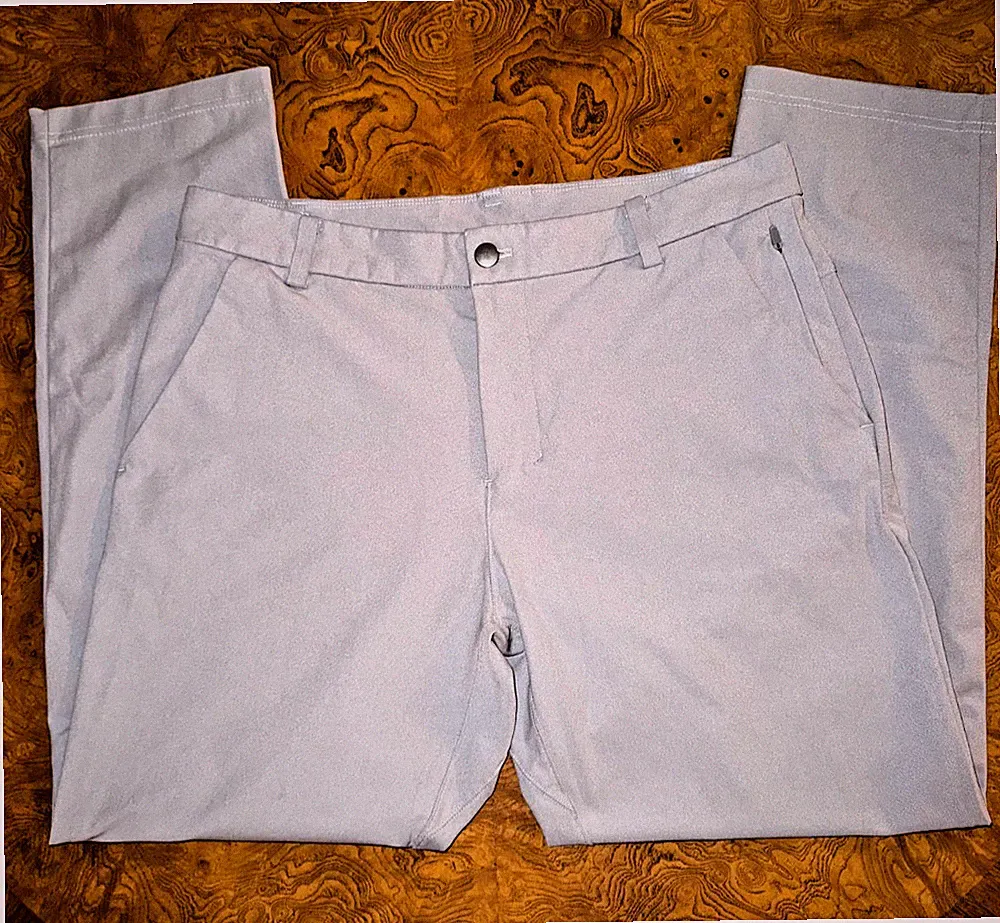 Lululemon Commission Warpstreme Pants Men's 32 Gray Chino Golf Style M5710S