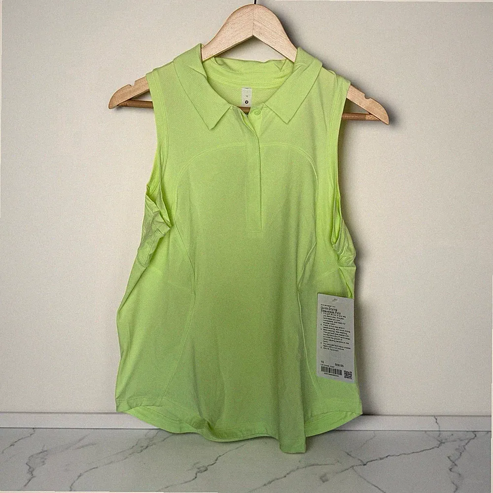 lululemon Women’s Green Sleeveless Polo Size 10 Quick Dry Moisture Wicking